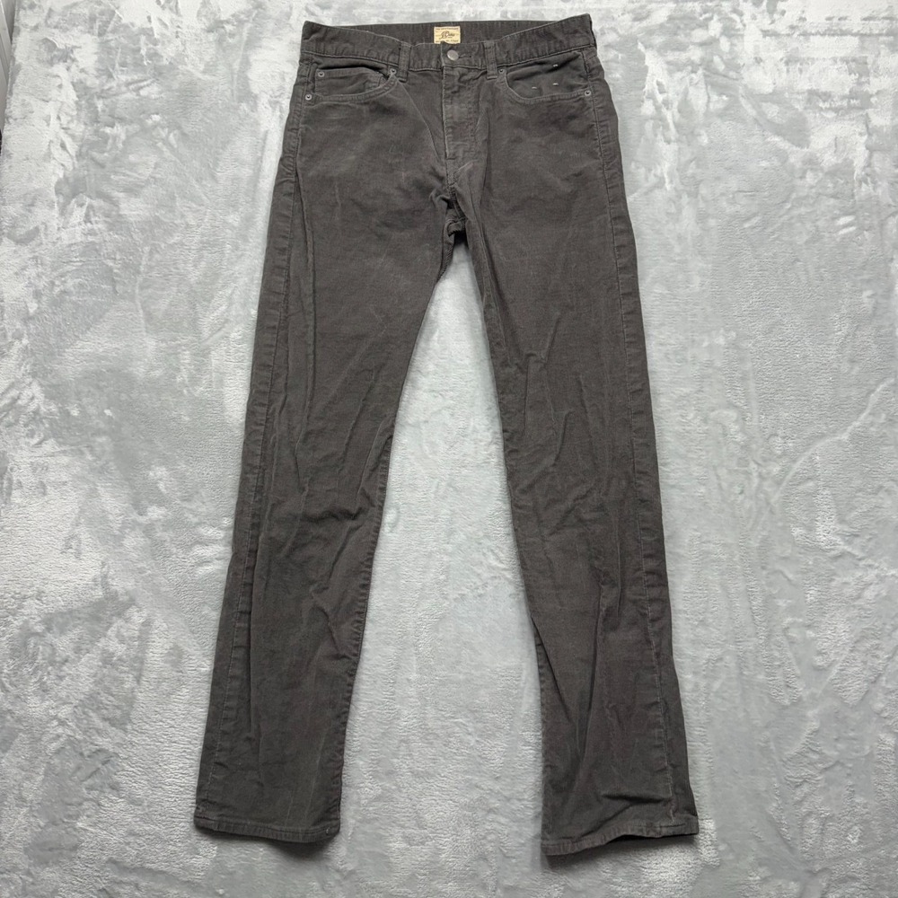 J.Crew Corduroy Pants Mens 30x32 Gray Style 770 Slim Straight Fit Casual Stretch